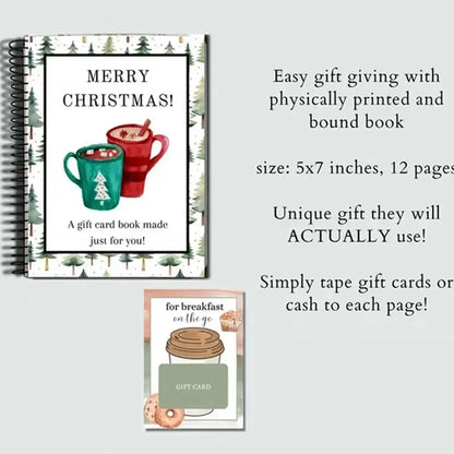 Christmas Gift Card Book Holder – Spiral Bound Holiday Greeting Card Album & Keeper