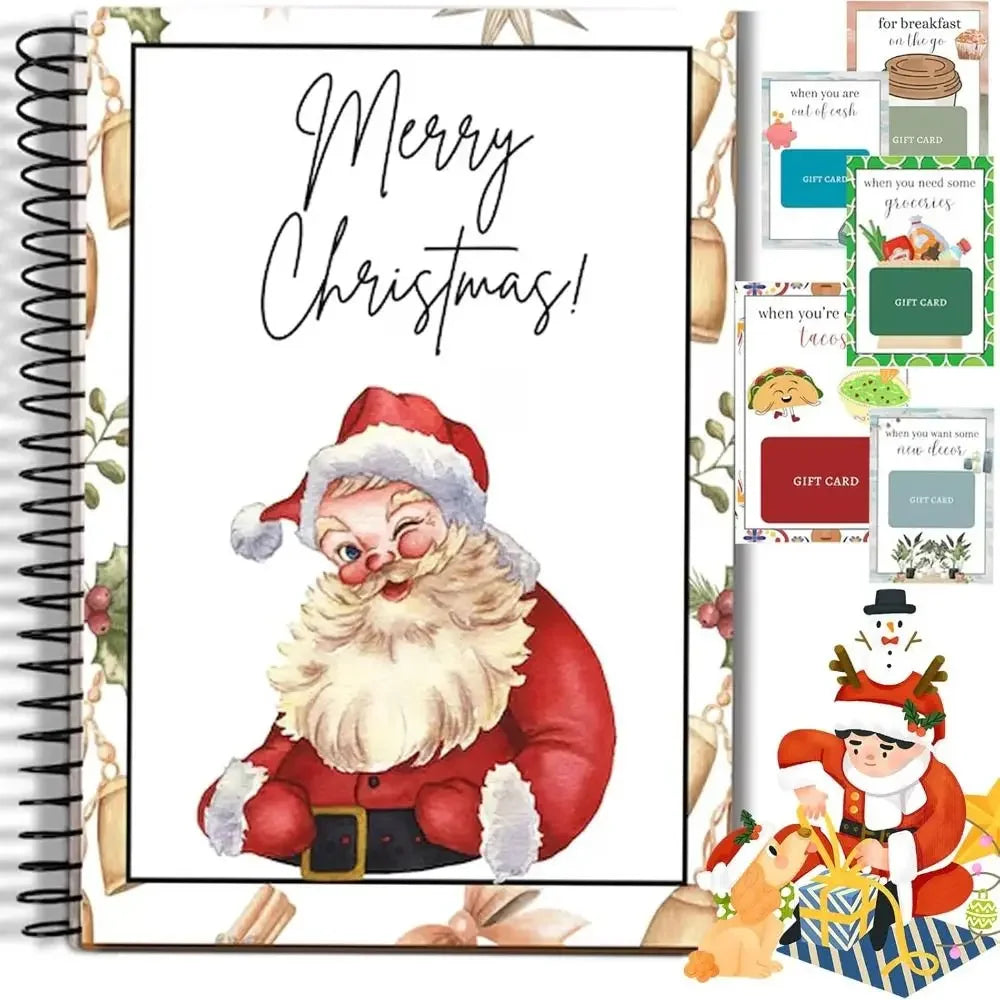 Christmas Gift Card Book Holder – Spiral Bound Holiday Greeting Card Album & Keeper