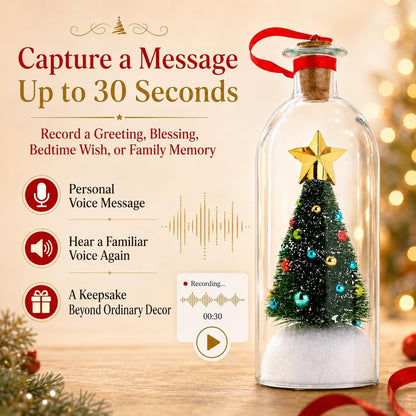 Recordable Christmas Tree Message Bottle - Personalized Voice & Note Holiday Keepsake Ornament