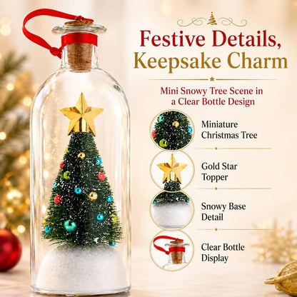 Recordable Christmas Tree Message Bottle - Personalized Voice & Note Holiday Keepsake Ornament