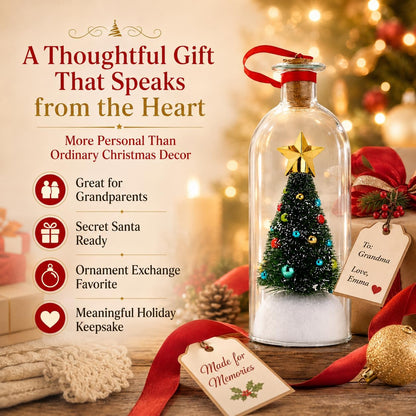 Recordable Christmas Tree Message Bottle - Personalized Voice & Note Holiday Keepsake Ornament