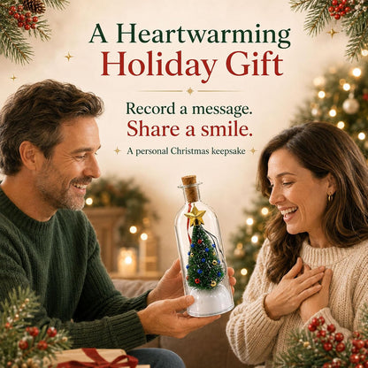 Recordable Christmas Tree Message Bottle - Personalized Voice & Note Holiday Keepsake Ornament