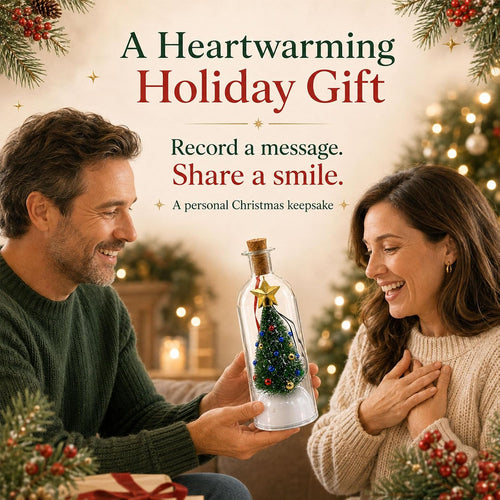 Recordable Christmas Tree Message Bottle - Personalized Voice & Note Holiday Keepsake Ornament